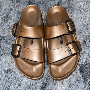 Birkenstock rose gold waterproof sandals